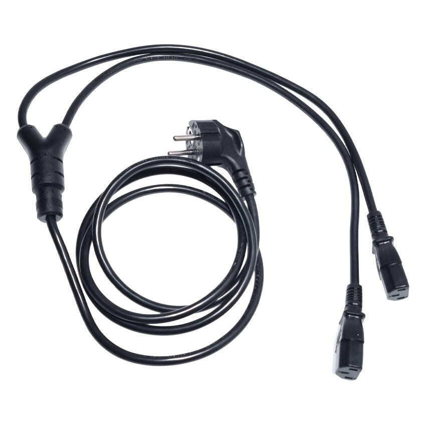 IEC - Y-Split Kontakt Schuko 1,8m. - 2 x IEC Hun 10A Apparatstik