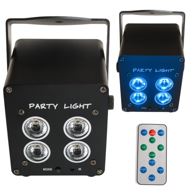 LIGHT4ME ACCU PAR 4x3W genopladelig spotlight 360