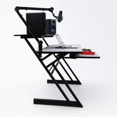 Studiebord med hyller og uttrekk til keyboard (120 cm)