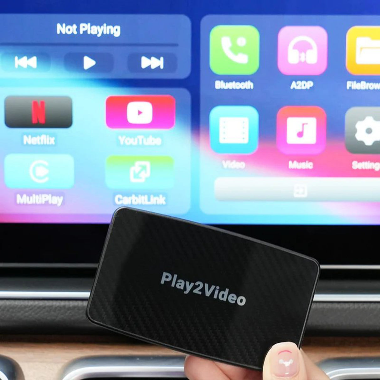 Alt-i-ett-adapter Trådløs CarPlay , Android Auto og video