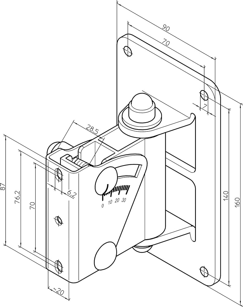 König & Meyer 24471 Veggbrakett for høyttaler Svart (15kg)
