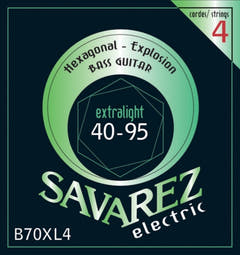 Savarez E-bass-strenger Hexagonal Explosion - 4-str. Ex-Light (B70XL4)