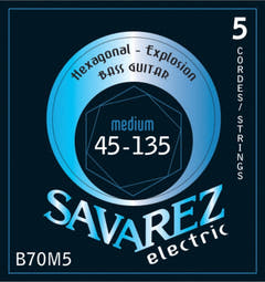 Savarez E-bass-strenger Hexagonal Explosion - 5-str. Medium-Light (B70M5)
