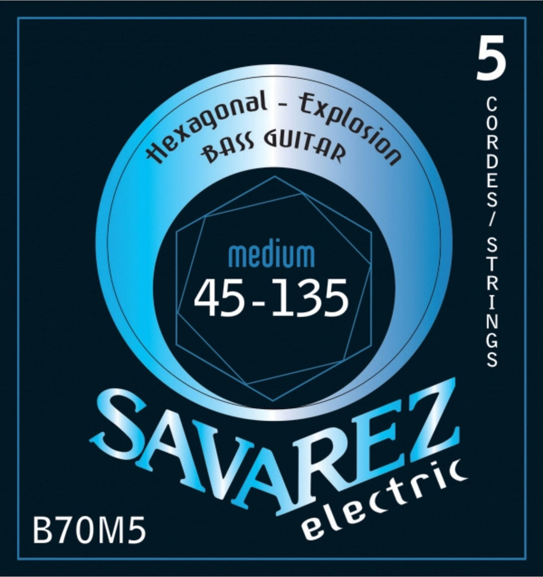 Savarez E-bass-strenger Hexagonal Explosion - 5-str. Medium-Light (B70M5)