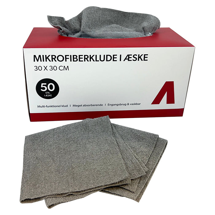 Mikrofiberkluter i box, 30x30 cm, 180gsm, 50 stk.
