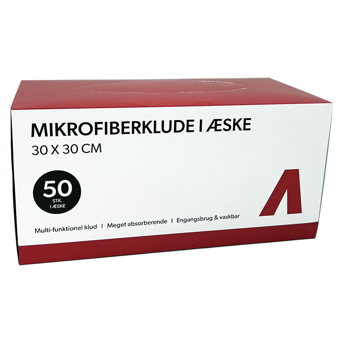 Mikrofiberkluter i box, 30x30 cm, 180gsm, 50 stk.