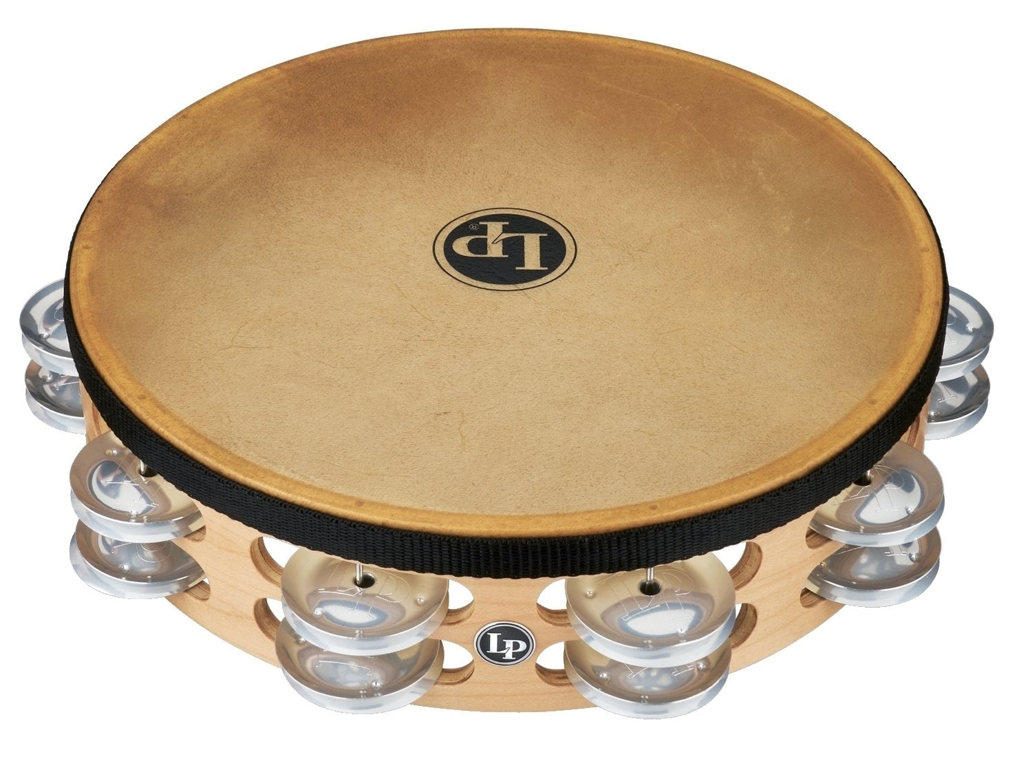 Latin Percussion tamburin Pro 10 in dobbel rad med skinn - 10" Brass/Bronze (LP384-BB)