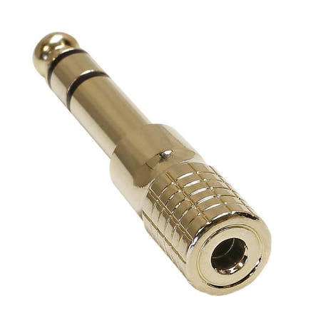 Adapter 3,5 mm Stereo Jack til 6,3 mm Stereo Jack (gull)