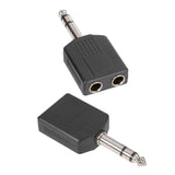 Adapter lydkontakt 2 x 6,3 mm Stereo Jack Hunn til 6,3 mm Stereo