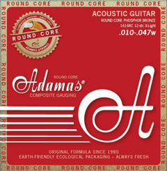 Adamas strenger til akustisk Gitarer Historic Reissue Phosphor Bronze Round Core - 12-str. Light .010-.047 (1616RC)