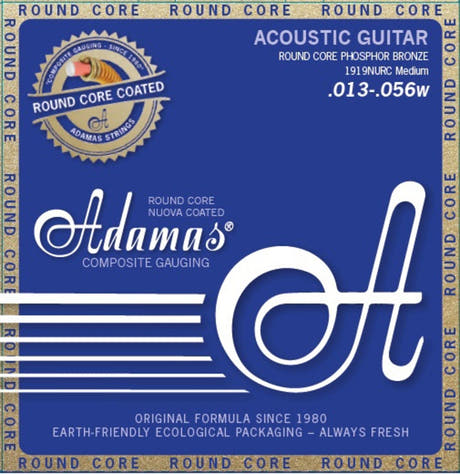 Adamas strenger til akustisk gitar Nuova Phosphor Bronze belagt rundkjerne - Medium .013-.056 (1919NURC)