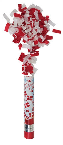 Konfetti rør håndholdt (rød, hvit, 30 cm)