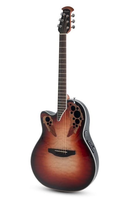 Ovation E-akustisk Gitarer Celebrity Elite Plus Mid Cutaway - Venstrehendt Ruby Burst (CE44LX-1R-G)