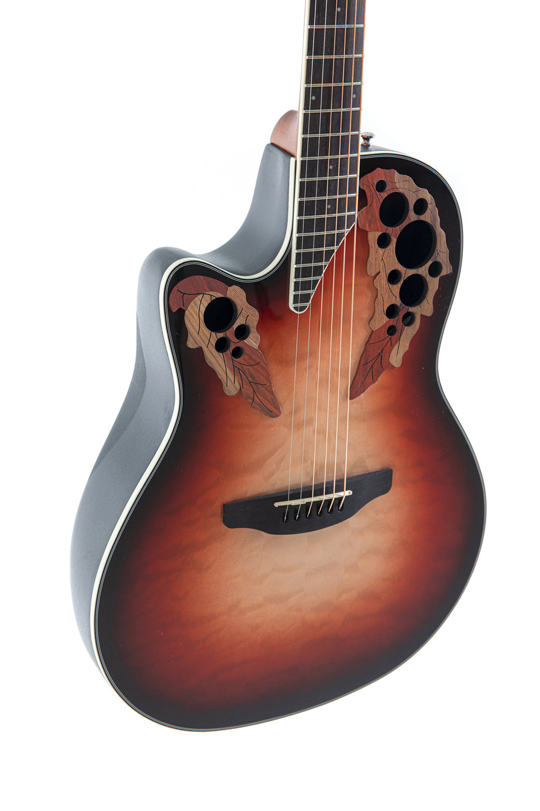 Ovation E-akustisk Gitarer Celebrity Elite Plus Mid Cutaway - Venstrehendt Ruby Burst (CE44LX-1R-G)