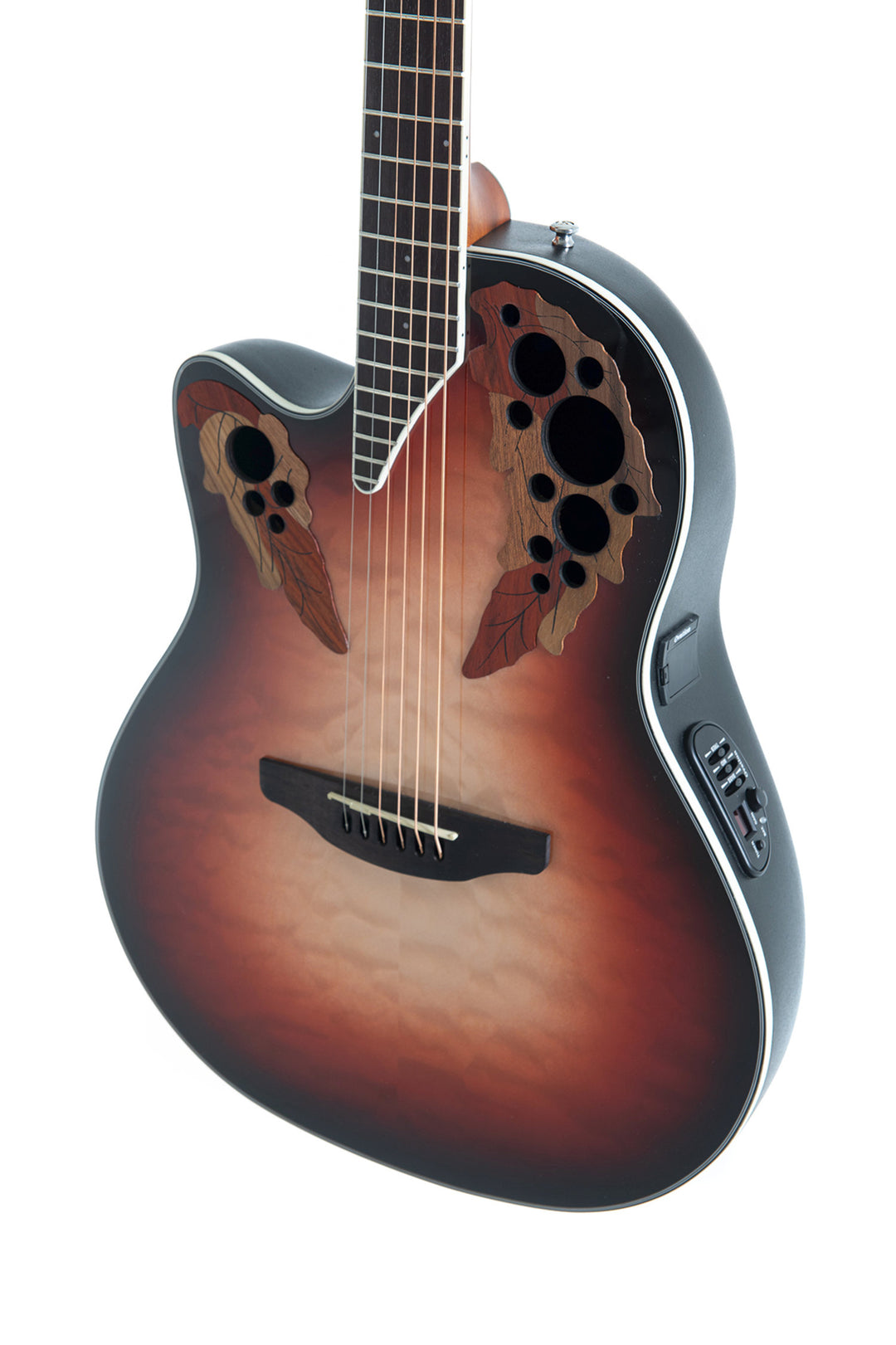 Ovation E-akustisk Gitarer Celebrity Elite Plus Mid Cutaway - Venstrehendt Ruby Burst (CE44LX-1R-G)