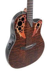 Ovation E-akustisk Gitarer Celebrity Elite Plus Mid Cutaway - Dark Tiger Eye (CE44P-TGE-G)