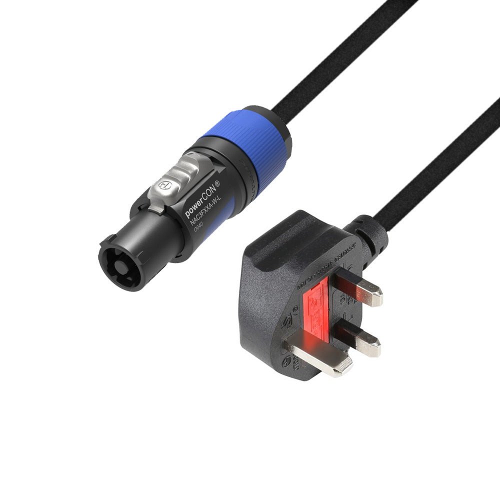 Adam Hall Cables 5 STAR PCON 0300 GB - Strømkabel Neutrik powerCON® til GB-plugg | 3 m