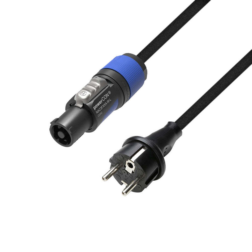 Adam Hall Cables 5 STAR PCON 0500 - Strømkabel | Neutrik powerCON® x CEE 7/7 med Titanex®-kabel | 5 m