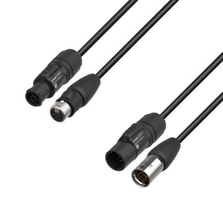 Adam Hall Cables 5 STAR H TCON 5D 0300 IP65 - Hybridkabel | Strøm og DMX | Neutrik® 5-polet XLR IP65 x TRUE1® | 3 m
