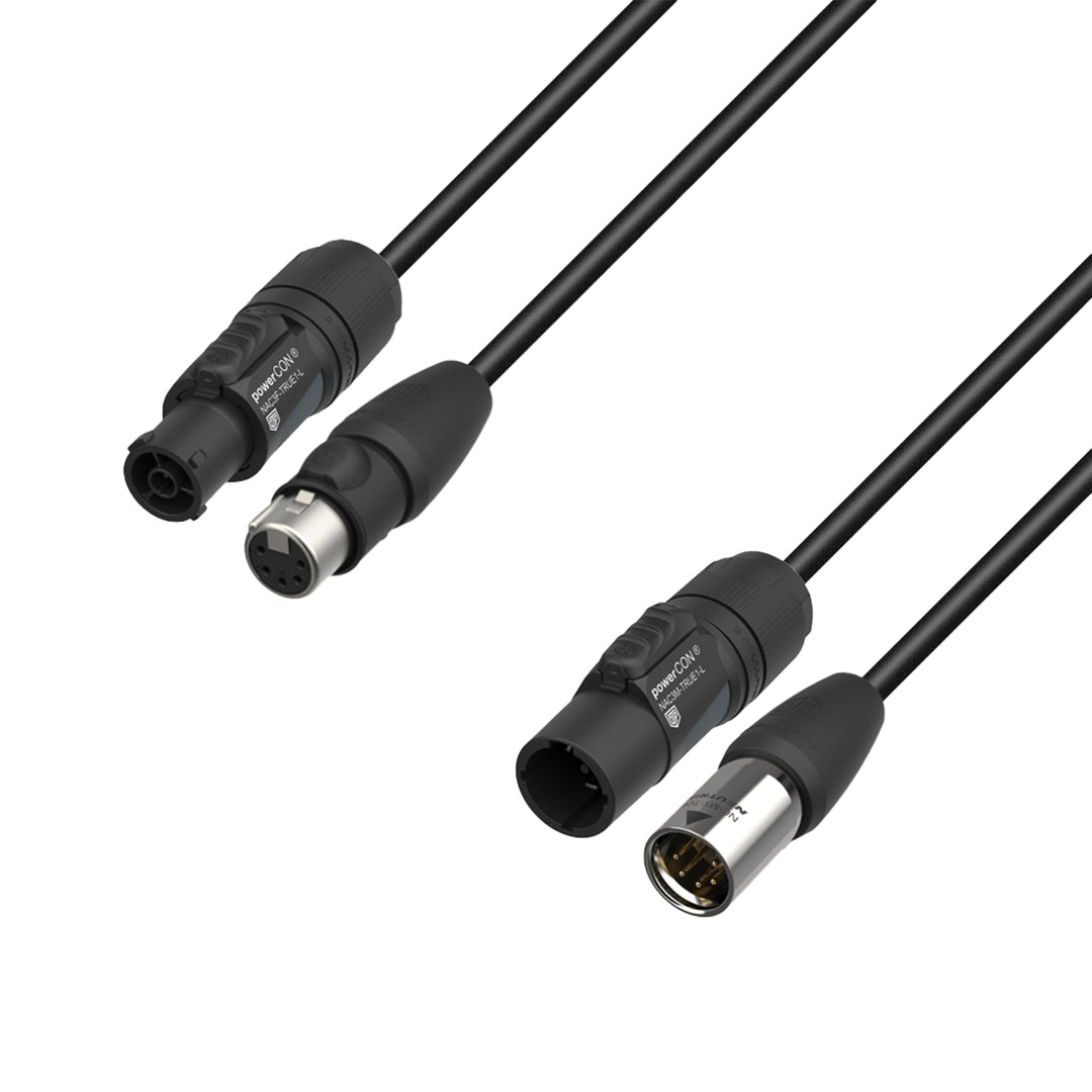 Adam Hall Cables 5 STAR H TCON 5D 0500 IP65 - Hybridkabel | Strøm og DMX | Neutrik® XLR 5-polet IP65 x TRUE1® | 5 m