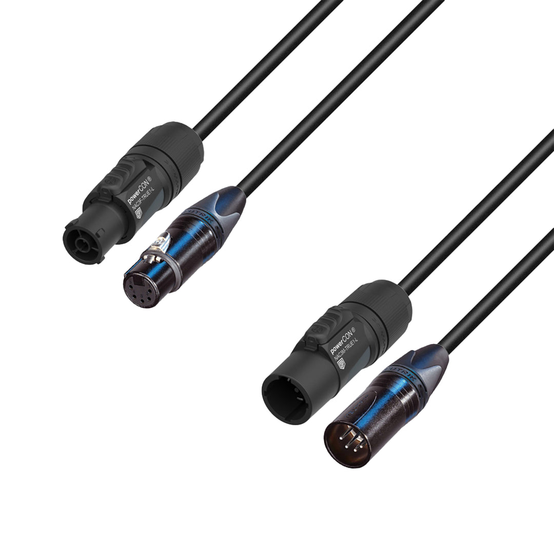 Adam Hall Cables 5 STAR H TCON 5D 0500 - Hybridkabel | Strøm og DMX | Neutrik® 5-polet XLR x TRUE1® | 5 m