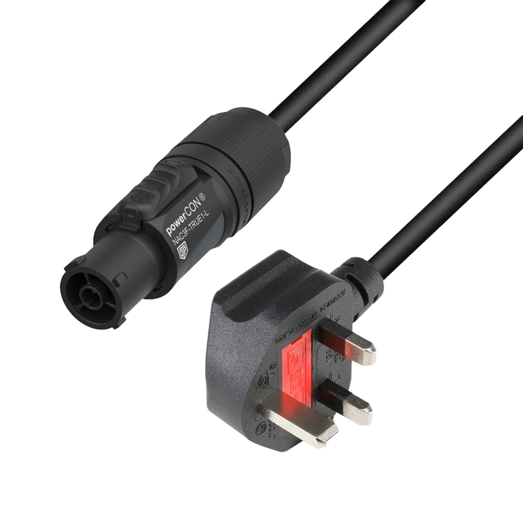 Adam Hall Cables 5 STAR TCON 0150 GB - Strømkabel | Neutrik TRUE1® x BS1363/A med Titanex®-kabel | 1,5 m