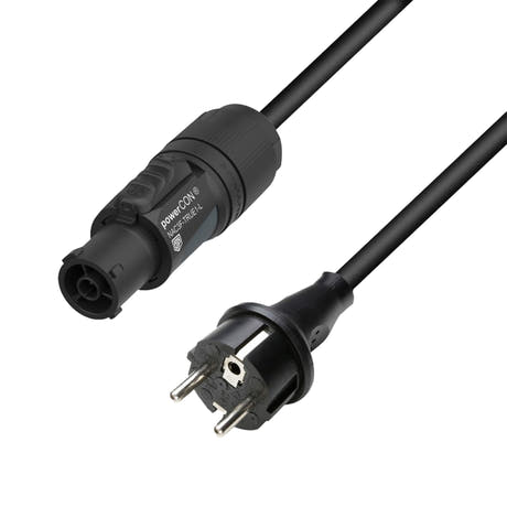 Adam Hall Cables 5 STAR TCON 0500 - Strømkabel | Neutrik TRUE1® x CEE 7/7 med Titanex®-kabel | 5 m