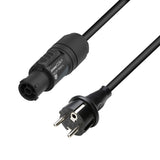 Adam Hall Cables 5 STAR TCON 1000 - Strømkabel | Neutrik TRUE1® x CEE 7/7 med Titanex®-kabel | 10 m
