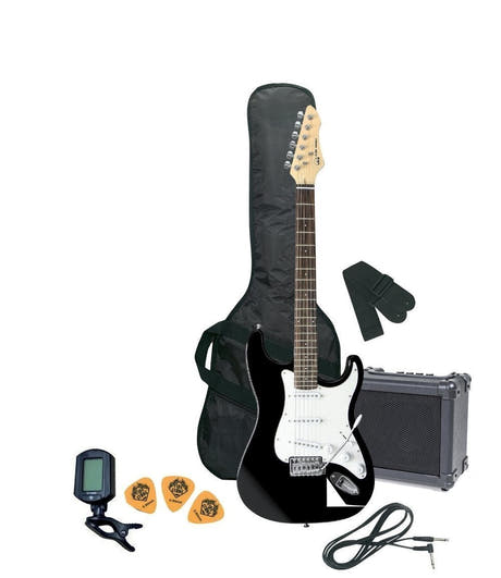 VGS RC-100 Guitar Pack, elektrisk gitar med forsterker, Black
