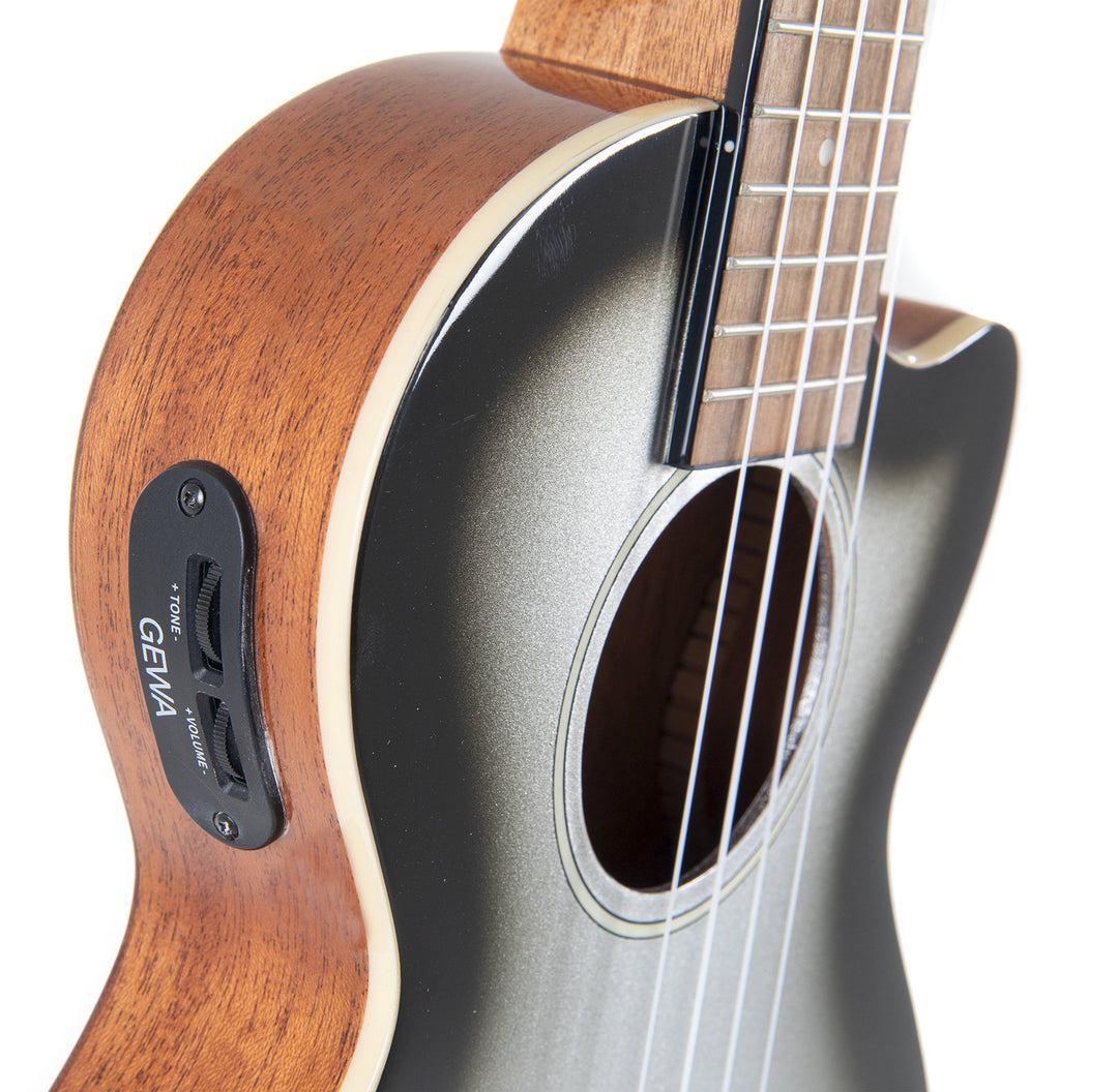 GEWA tenor E-akustisk Ukulele Manoa Roadie - E-A Tenor (Silver Shadow)