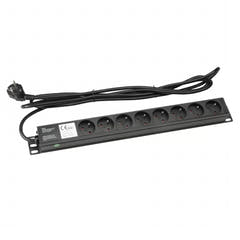 Strømskinne m. jord (19" rack)