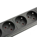 Strømskinne m. jord (19" rack)