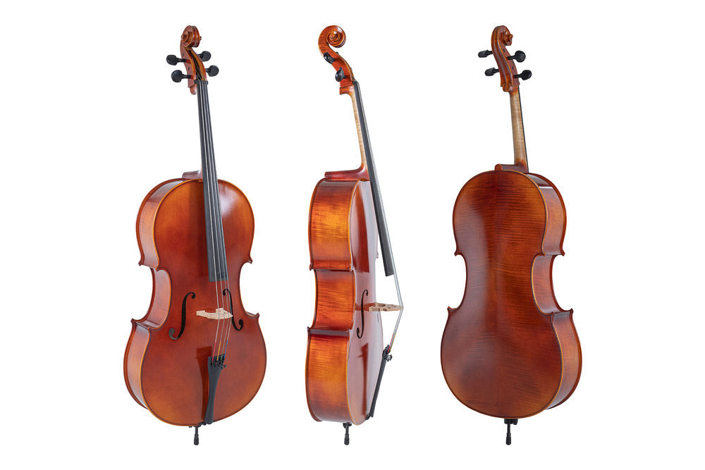 GEWA Ideale-cello 1/2, satt opp, Wittner-strengeholder, karbonbue, veske
