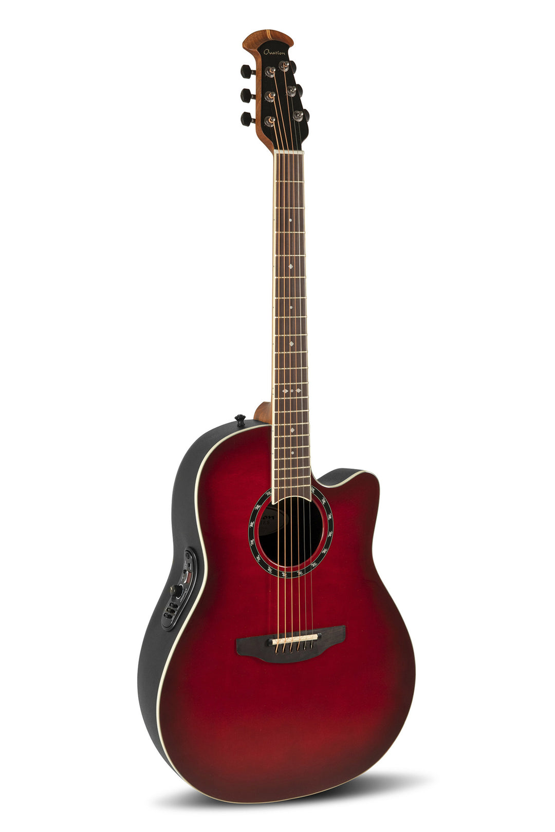 Ovation E-akustisk Gitarer Standard Balladeer Deep Contour Cutaway - Cherry Cherry Burst (2771AX-CCB-G)