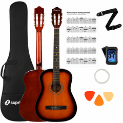SUPRIMO CGS3 SB klassisk gitarpakke 4/4, sunburst