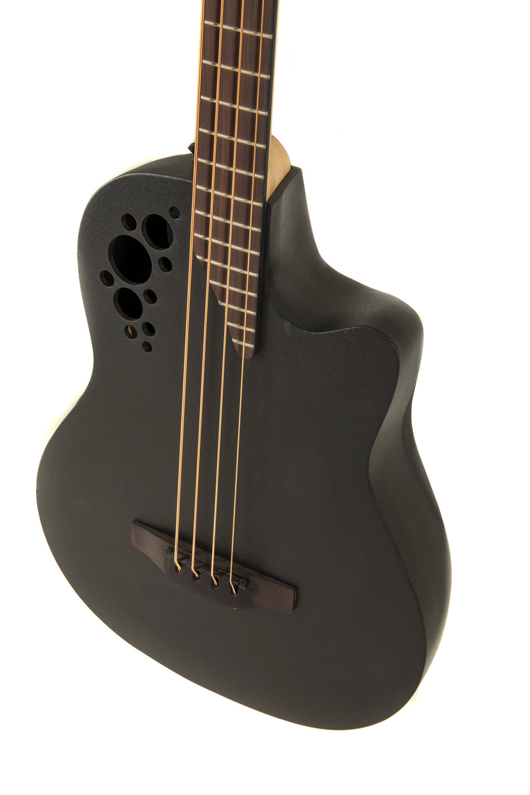 Ovation E-akustisk Bass Elite TX Mid Cutaway - Black Textured (B778TX-5-G)