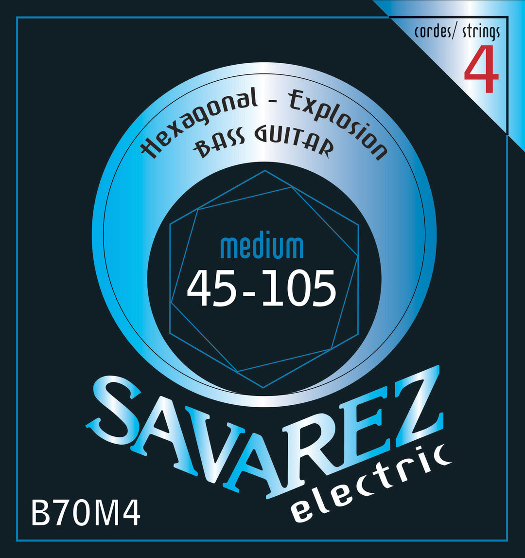 Savarez E-bass-strenger Hexagonal Explosion - 4-str. Medium (B70M4)
