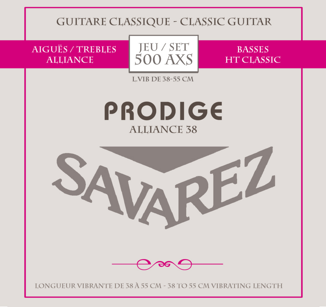 Savarez strenger til klassisk Gitarer Prodige 38 Barne-Gitarer - 1/8-1/2 Carbon (500 AXS)