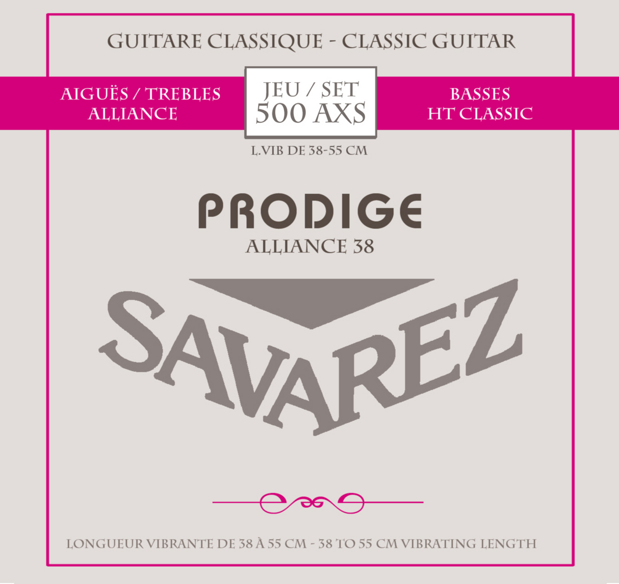 Savarez strenger til klassisk Gitarer Prodige 38 Barne-Gitarer - 1/8-1/2 Carbon (500 AXS)