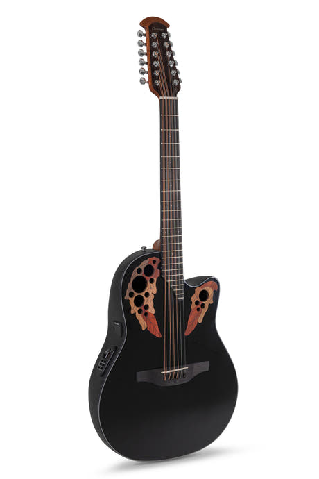 Ovation E-akustisk Gitarer Celebrity Elite Mid Cutaway 12-strengers - Black (CE4412-5-G)