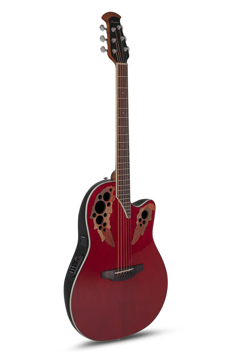 Ovation E-akustisk Gitarer Celebrity Elite Super Shallow Cutaway - Ruby Red (CE48-RR-G)