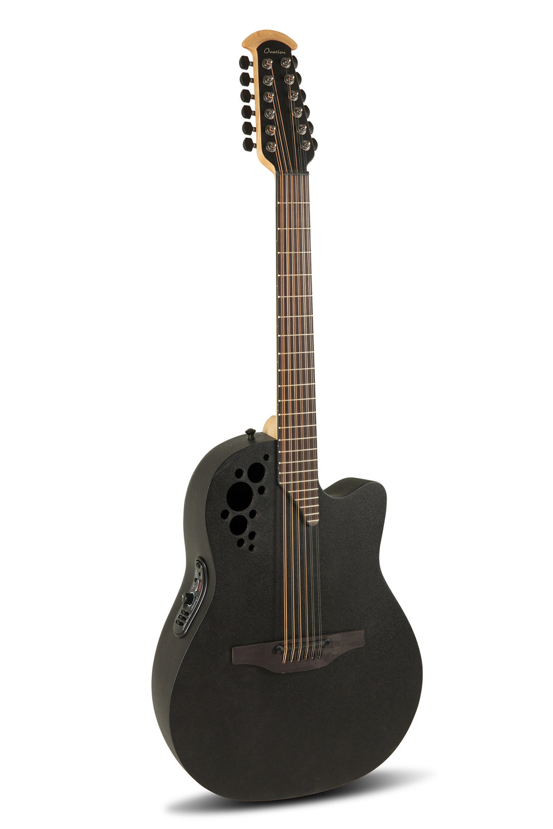 Ovation E-akustisk Gitarer Elite TX Deep Contour Cutaway 12-strengers - Svart strukturert (2058TX-5-G)