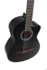 GEWA e-akustisk klassisk gitar Student Black - e-akustisk svart