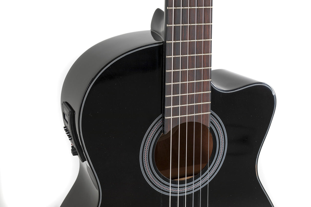 GEWA e-akustisk klassisk gitar Student Black - e-akustisk svart