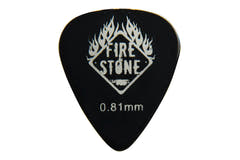 Fire & Stone Classic plektere i celluloid, 0,81 mm, sort, 12 stk.
