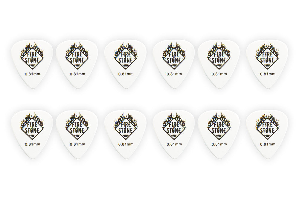 Fire & Stone Monster plekter "Skull", hvit, 0,81 mm, 12 stk.