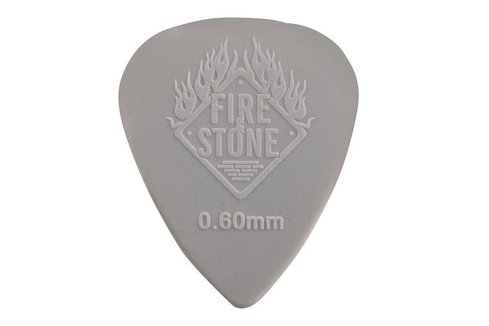 Fire & Stone Nylon-plektre 0,60 mm, lysegrå, 12 stk.