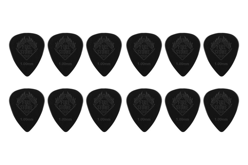 Fire & Stone Nylon-plektre 1,00 mm, svarte, 12 stk.
