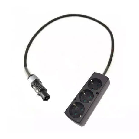Adaptor powerCON grå - Schuko 3 Stikdåse - 1 meter