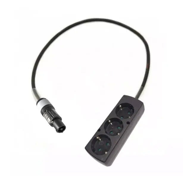 Adaptor powerCON grå - Schuko 3 Stikdåse - 1 meter